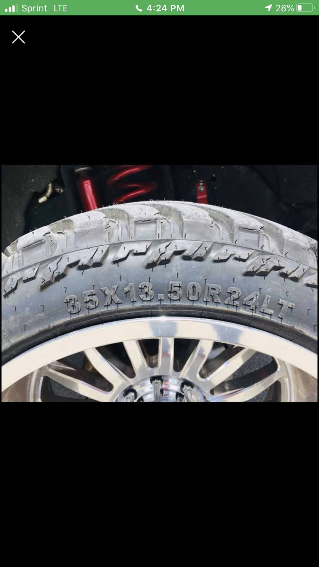 Cali offroad 24x14 rims tires 35s 8x170 Ford f250 f250 polished for