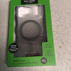 Kate Spade New York MagSafe Case For iPhone 17 Pro, Wavy Nightfall Glitter