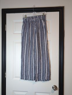Small Briggs linen blend casual Striped pants