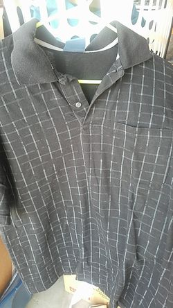 Mens black collared t shirt with front pocket