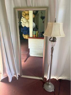 Silver Floor Mirror & Floor Lamp