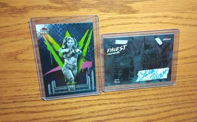 WWE NXT CHAMPION LOLA VICE LOT 2X cards 1 signed auto & 1 serialized