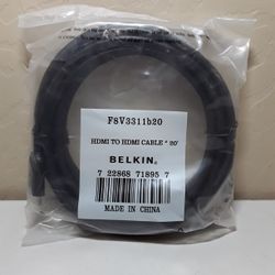 Belkin HDMI To HDMI Cable (Supports Amazon Fire TV and other HDMI-Enabled Devices), HDMI 2.0 / 4K Compatible, 20 Feet