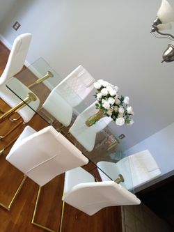 Six chair glass dining room set