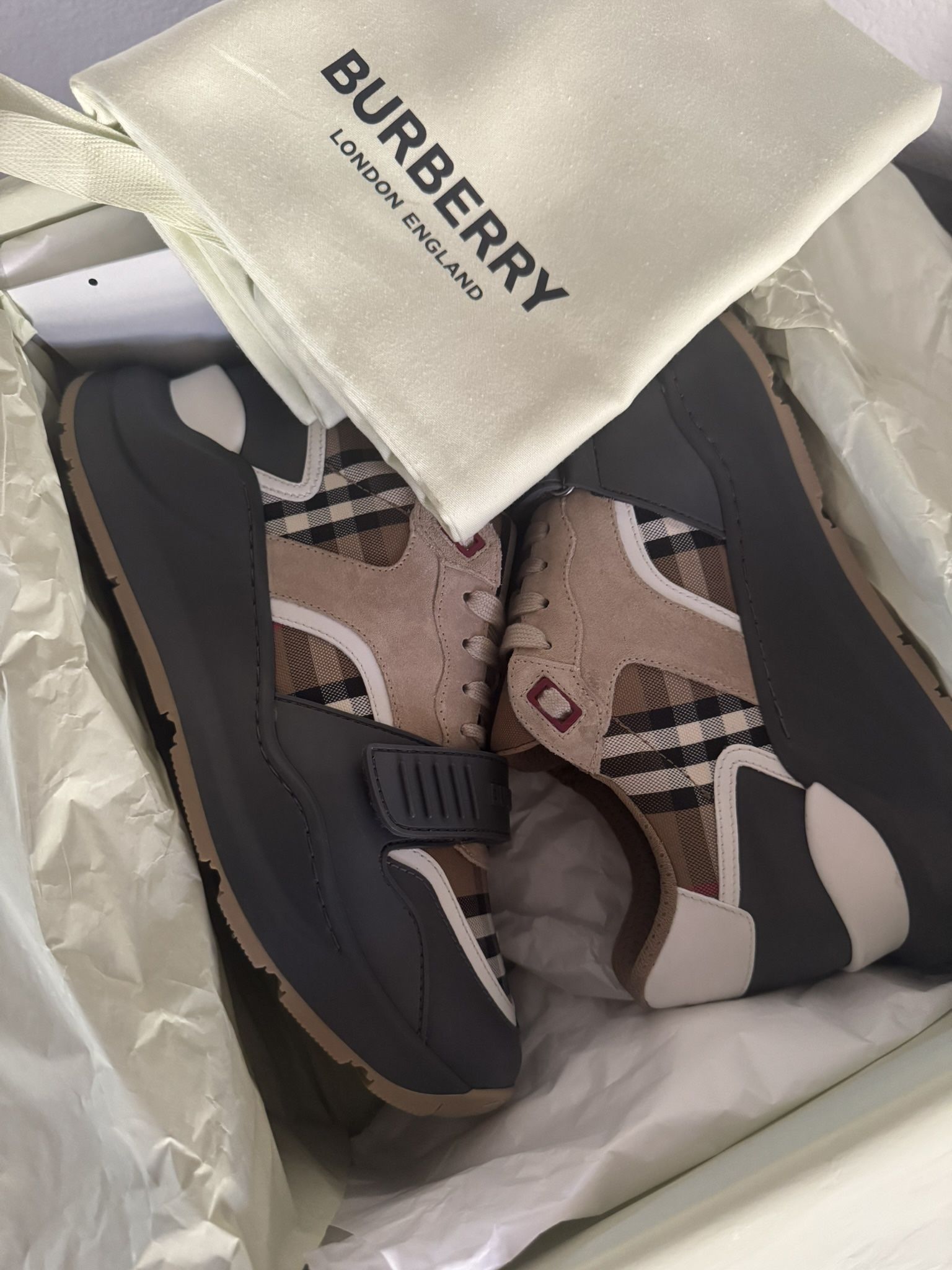 Burberry Ramsey Vintage Check Suede Leather