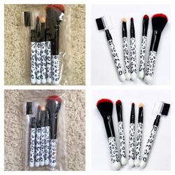 5pc leopard printed makeup brushes set
