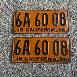 Vintage License Plate 