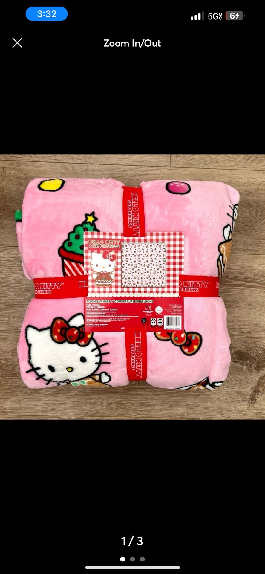 Hello Kitty Pink Gingerbread Blanket