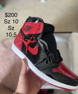 Nike Air Jordan Retro 1 High OG Patent Bred Size 10 & 10.5