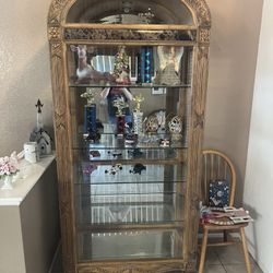 Dome Top Glass Front & Side Curio Cabinet