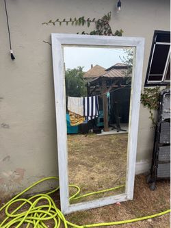HUGE 7ft Framed Mirror with small crack