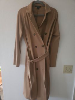 Tamari Camel Double-Breasted Trench Coat