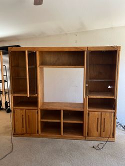 Solid Wood 3-Piece Entertainment Center – Delivery Available!