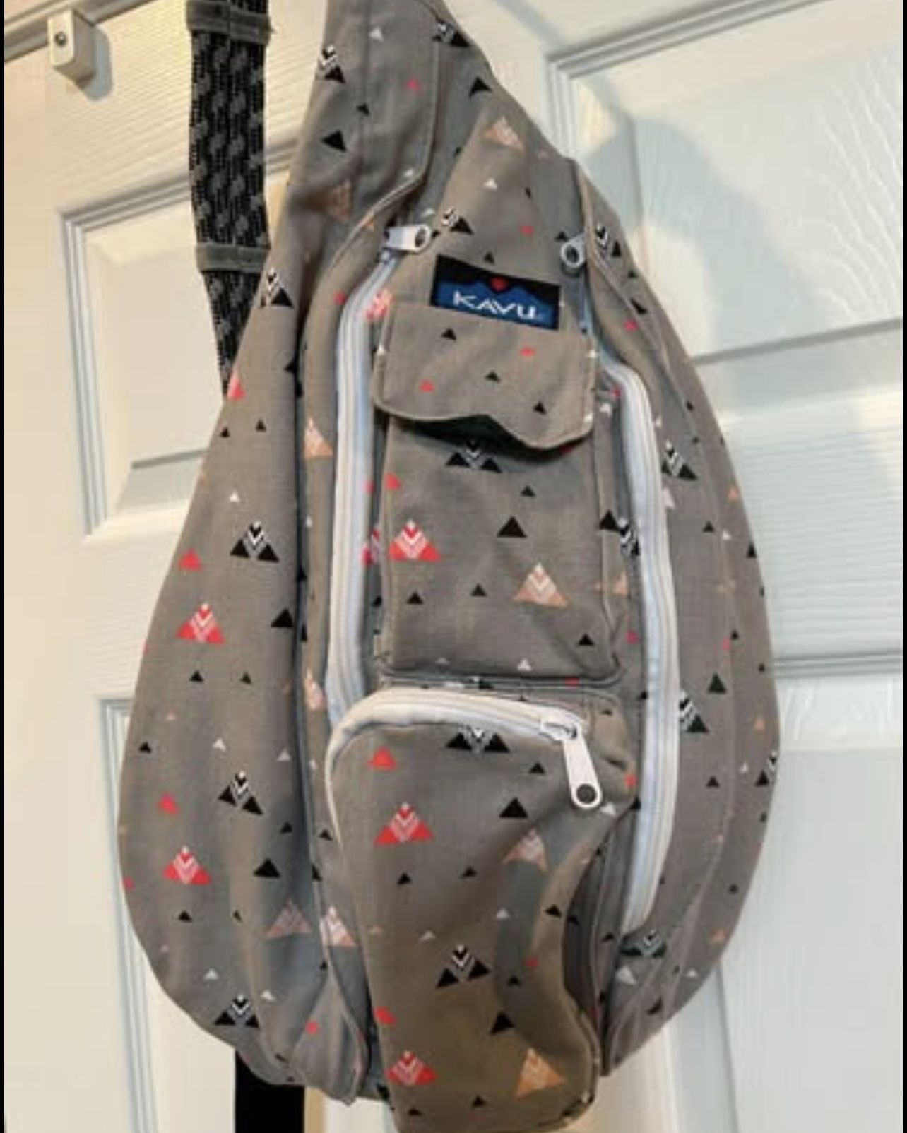 Kavu Rope Bag Canvas Sling Back Retired Fly Fish Pattern