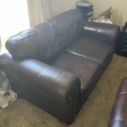 Perfect Real Leather Couch Loveseat  FREE