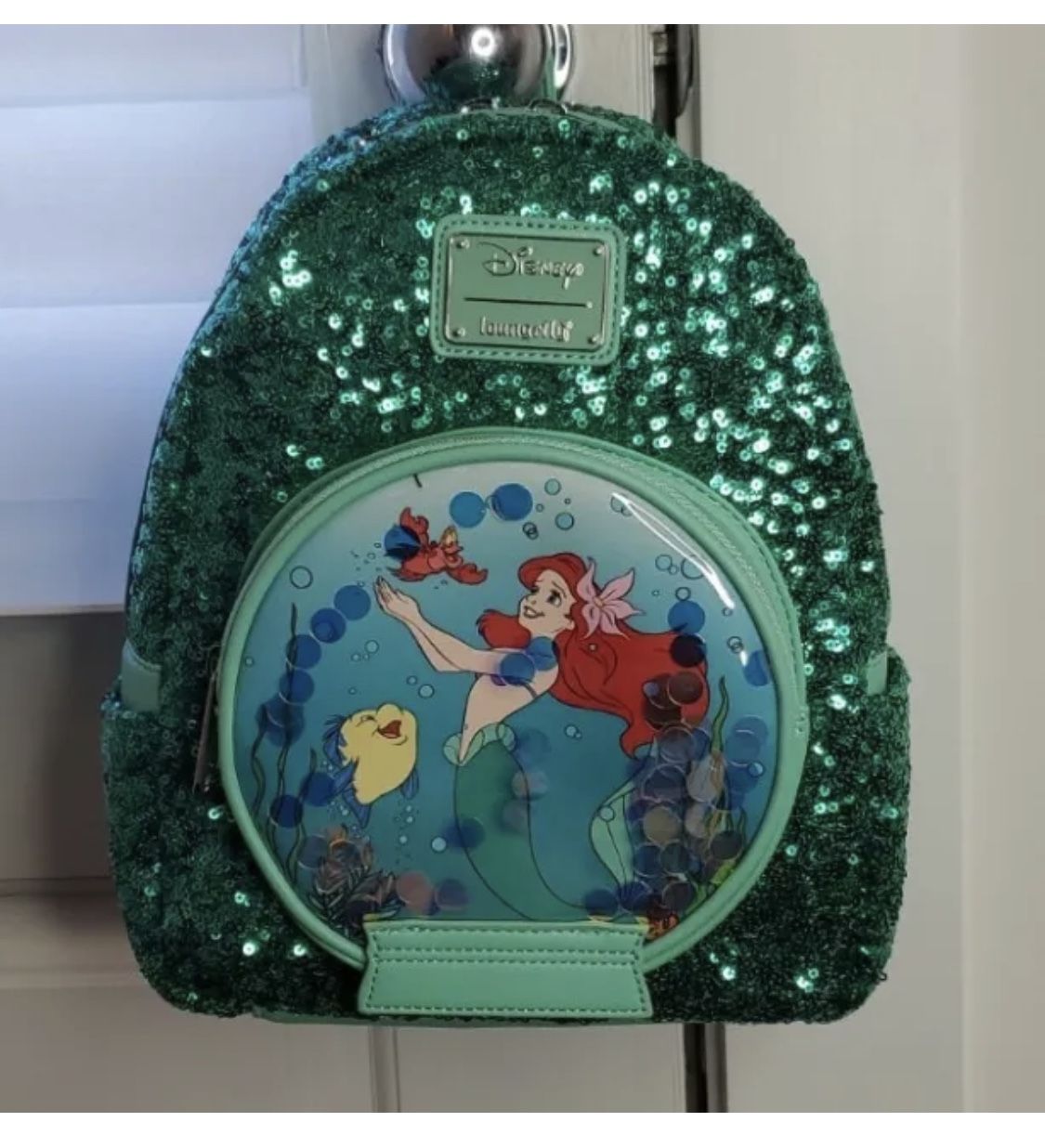 Disney Loungefly Globe Little Mermaid Ariel Sequin Mini Backpack Brand New Sealed 