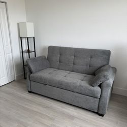 73″ Queen Rolled Arm Tufted Back Convertible Sleeper Sofa with Cushions – Excellent Condition + GIFT