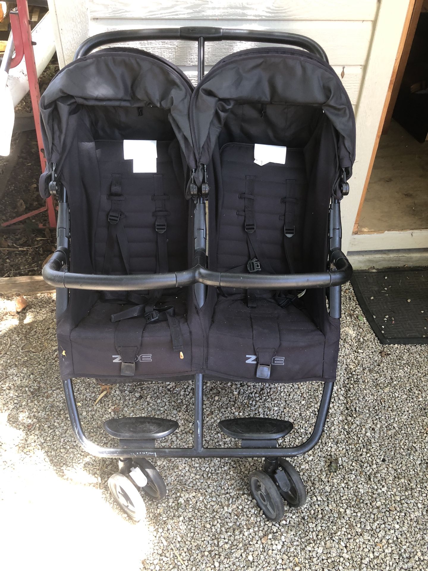 Foldable Black Double Stroller