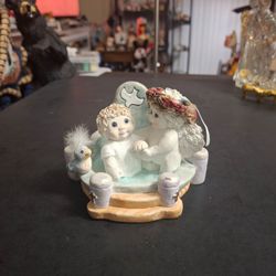 Dreamsicles Cast Art Hand-painted Cherub Baptizing A Boy "The Baptism" Signed By Kristin 98 4.25"W X 4"D X 3"H