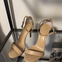 Express Beige Strap Heels, Size 6