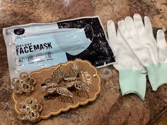 Gloves and hair clips