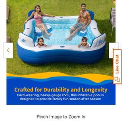 Premier 88 in. x 88 in. Square, 26 in. D Inflatable Pool with Cover - MSRP $92.50