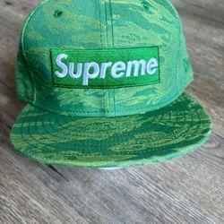 Supreme Box Logo New Era Fitted Cap Hat Rare Size 7 1/2