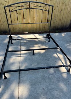 Full metal bed frame and headboard