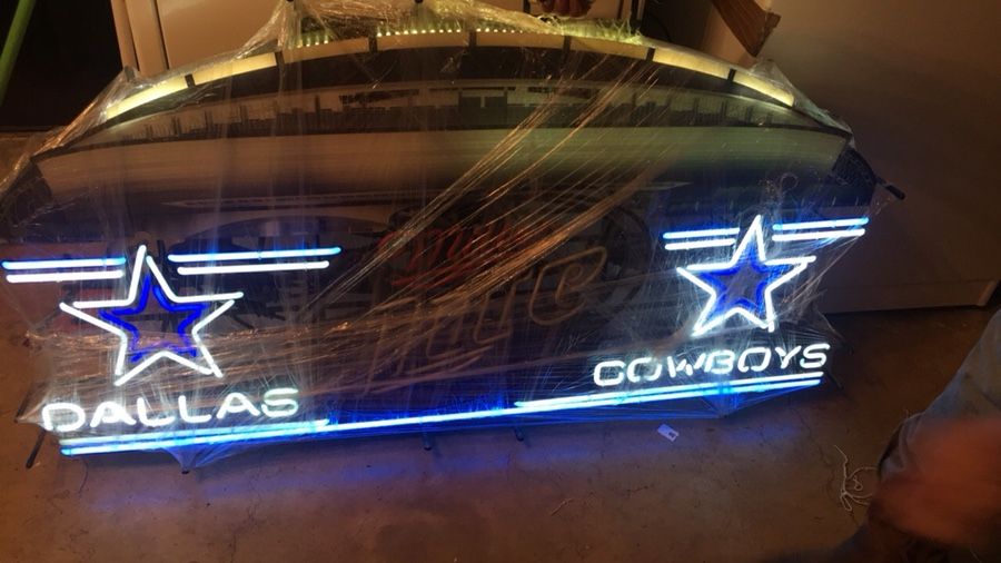 miller lite dallas cowboys neon sign