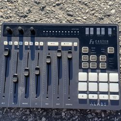 Fxcaster Audio Interface Podcast Equipment with 7 Controls 48V Phantom Power