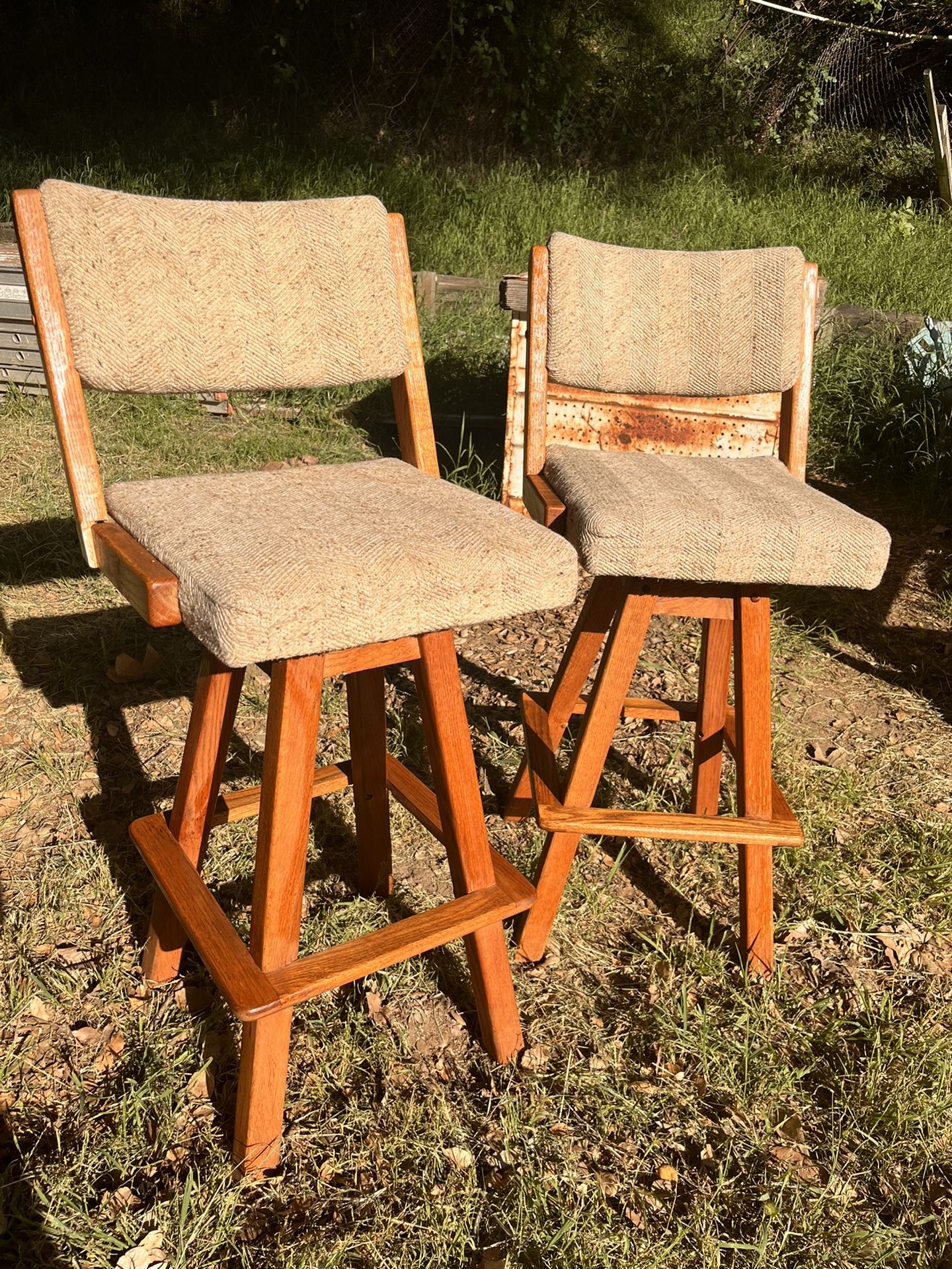 70s/80s Vintage Wood Bar Stools