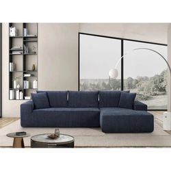 Lounge Style Frameless L-Shaped Sectional Sofa Couch