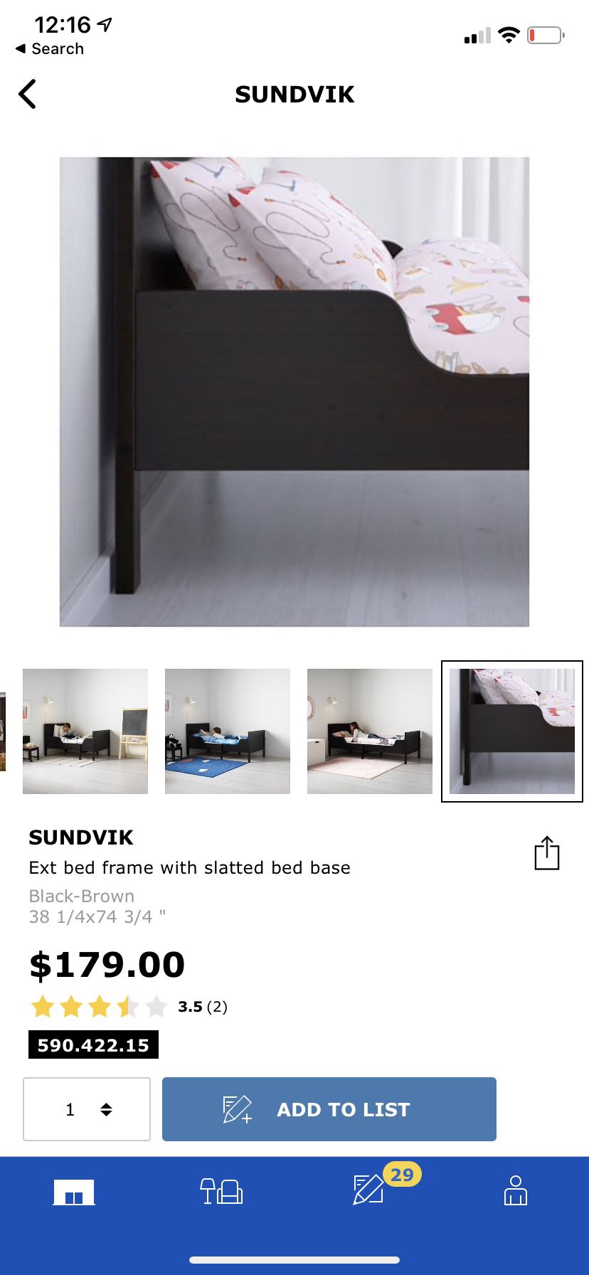 Kid’s Bed frame, base & mattress