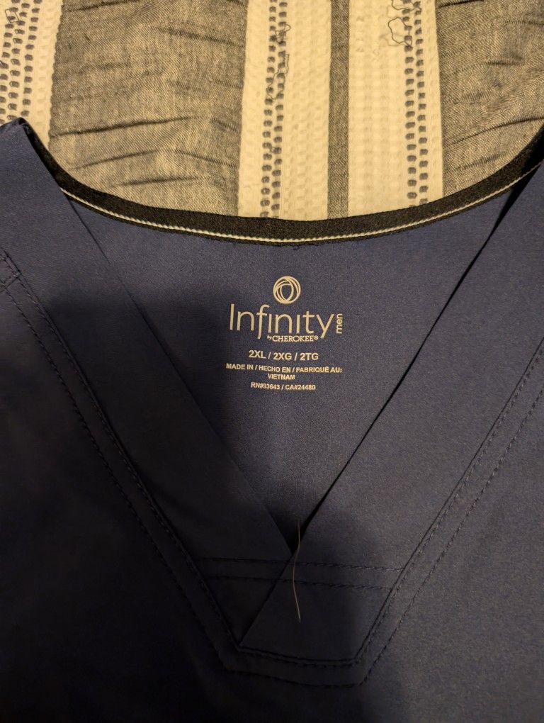 Two Pairs Of 2XL Navy Blue Scrubs
