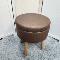 Leather storage  vanity stool