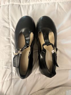 Black T-Strap Mary Jane Heels Size 7