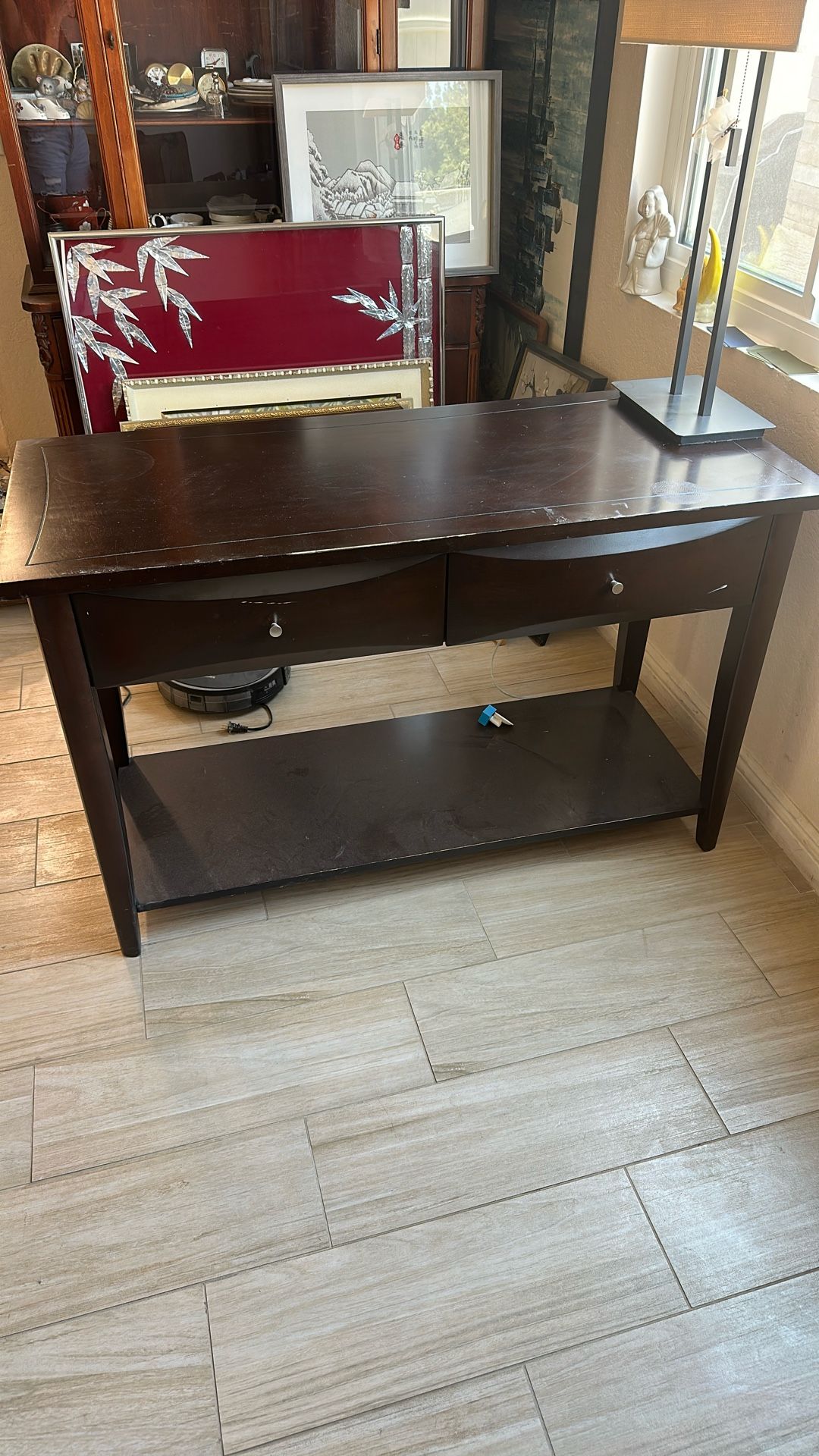 Black Console TV Table