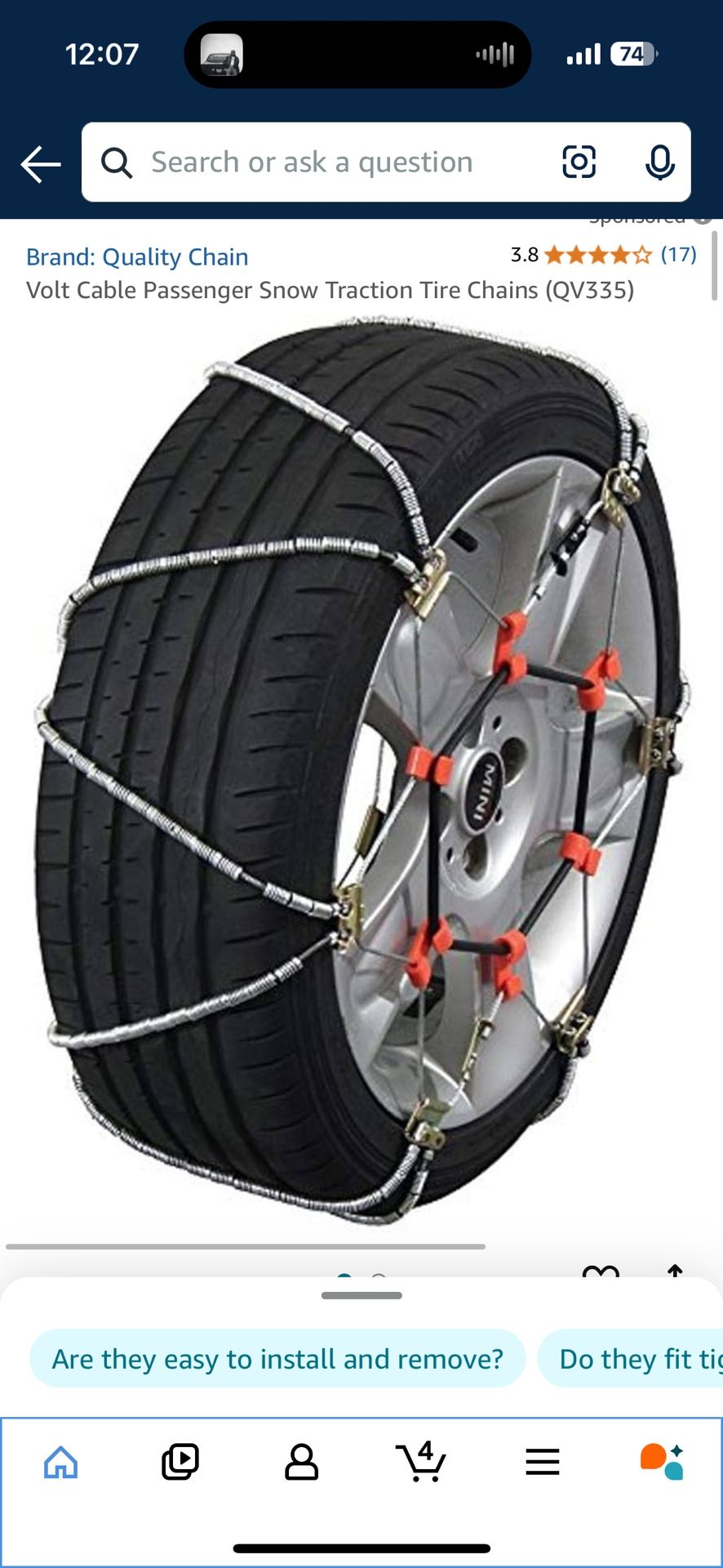 Tire Chains Brand New, Never Used. One Opened To Inspect After Purchase, The Other Sealed. Tire Sizes On Last Pic