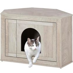 unipaws Furniture Corner Cat Litter Box Enclosure