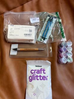Swarovski Crystals & Rhinestone Craft Kit with Crystal Katana Tool + Glitter