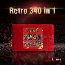 New Super 64 Bit Retro Game Card 340 in 1 Game Cartridge for N64 ED64 Video Game Console