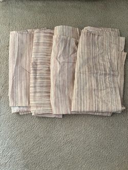Striped Fabric Curtain Panels Set