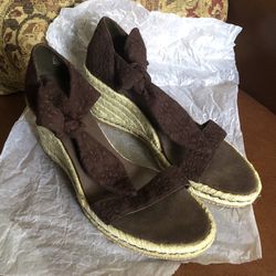 TOMMY HILFIGER Women’s Espadrilles Ankle Tie LaceUp Wedge Sandals Size 8M