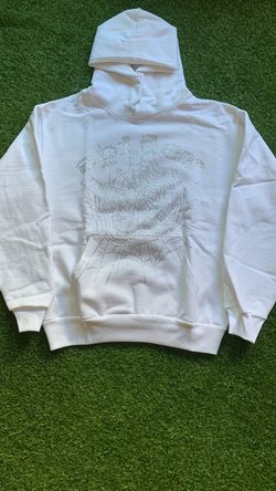 White Sp5der Rhinestone Hoodie