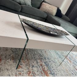 White Glass Coffee Table 
