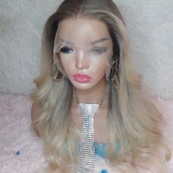24 In Lace Front Ombre Platinum Blonde Natural