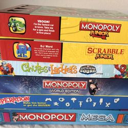 Lot Of 8 Board Games Barely Used one Never Opened 