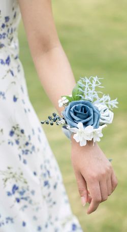 Ling’s Moment Dusty Blue Wrist Corsage