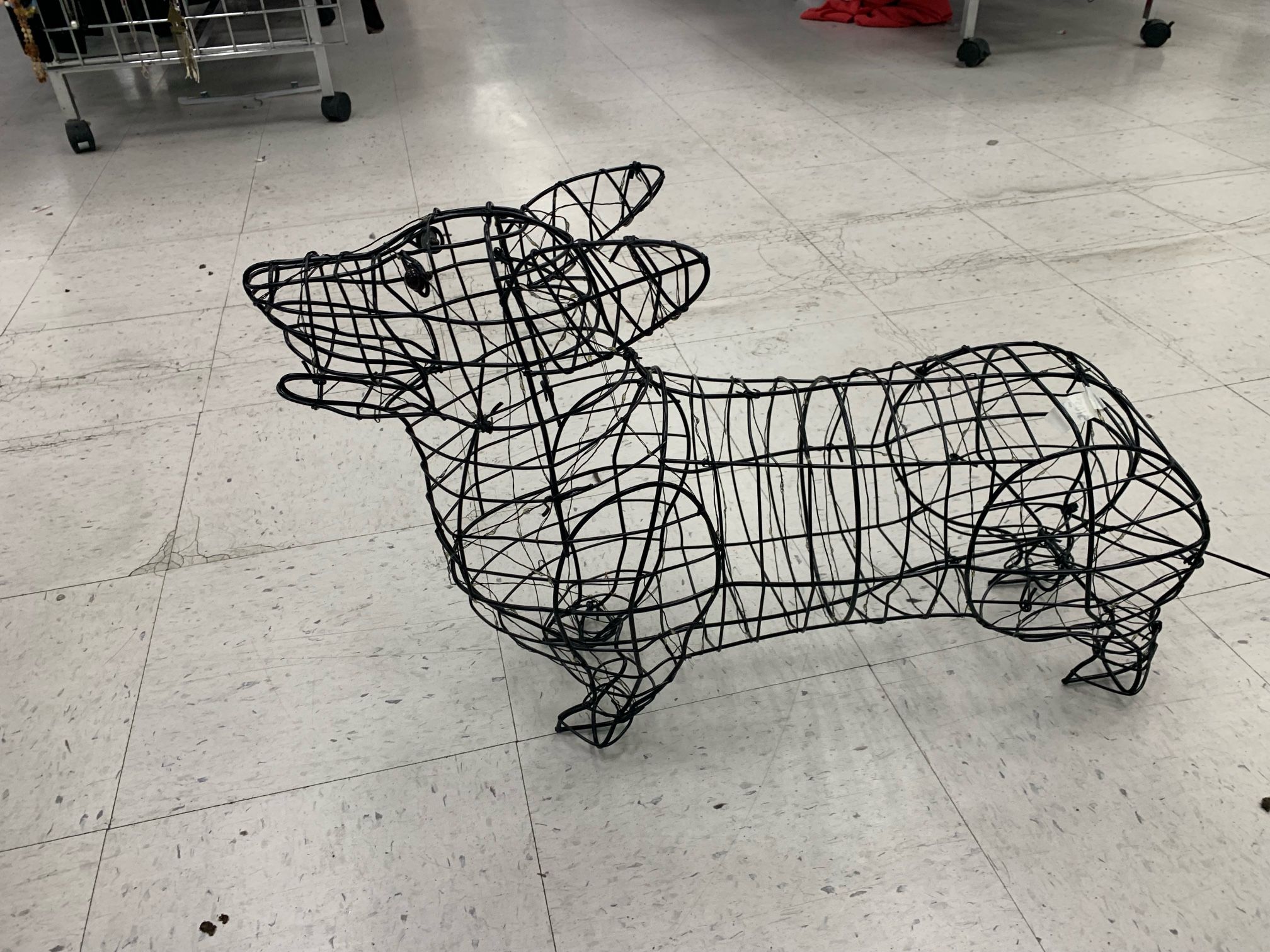Corgi Topiary/Lighted Wire Frame