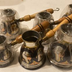 Egyptian barsscoffee maker pot handmade three pieces for $40 different size